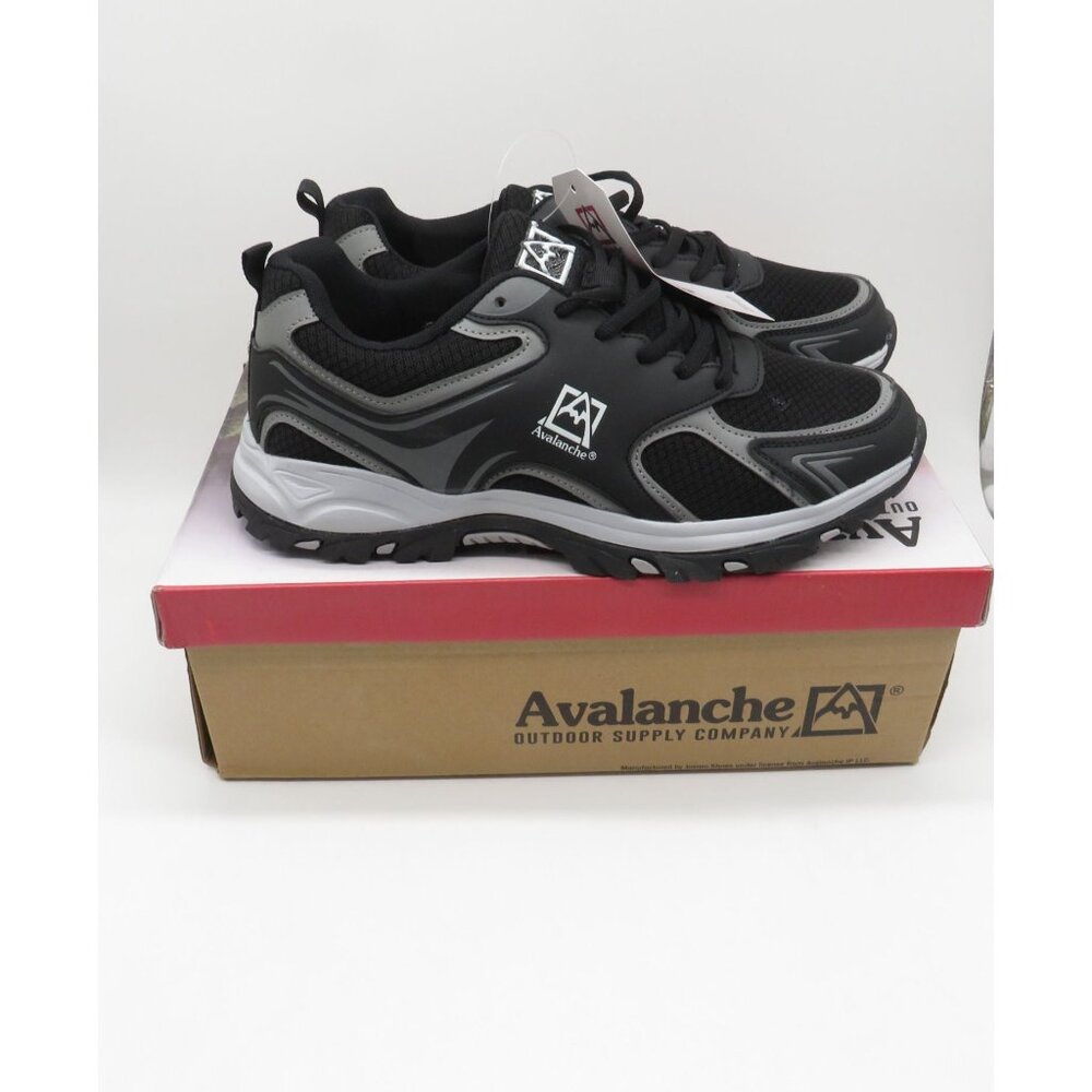 Avalanche Mens Black Gray Trail Running Shoes Size 8.5 Lightweight & Durable NWB